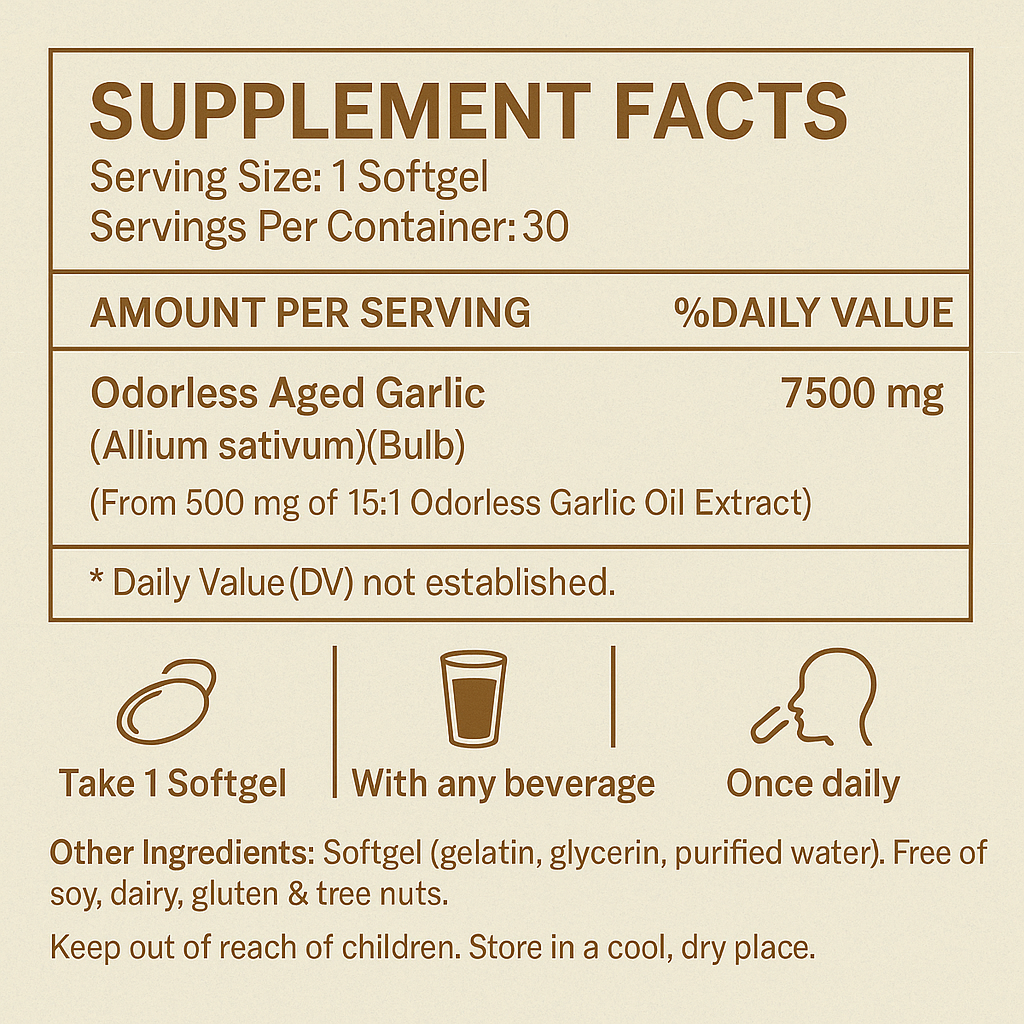 Aged Garlic Extract - 7500mg Odorless