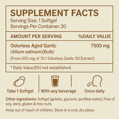 Aged Garlic Extract - 7500mg Odorless